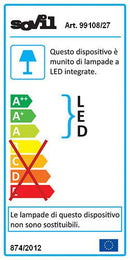 Lampada Applique Grande Riflettente  12W a Led Cob Colore Marrone per Esterno Linea Moon Sovil