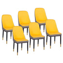 Set 6 Sedie Imbottite 45x42x92 cm in Similpelle Gialli
