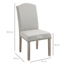 Set 2 Sedie Imbottite 51x64x99,5 cm in Tessuto  Grigio chiaro