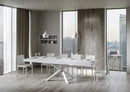 Tavolo Allungabile 160-420x90x77 cm Volantis Premium Bianco Frassino Telaio Bianco 