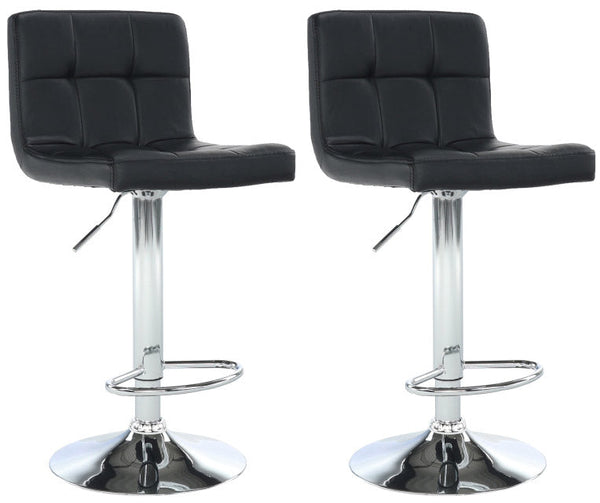 acquista Set 2 Sgabelli 44x38x63/82 cm in Ecopelle con Base Cromata Nero