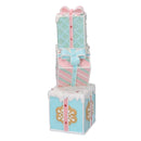 Pacco regalo resina rosa e azzurro cm 15x14xh36