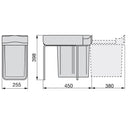 Pattumiera Differenziata per Mobili Cucina 20L Estrazione Automatica Emuca Grigia