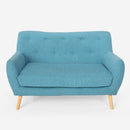 Divano 2 Posti 125x83x82 cm in Tessuto Blu