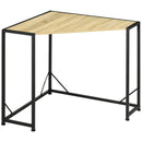 Scrivania Angolare da Ufficio 80x80x75,5 cm in Metallo e Legno Naturale