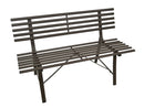 Panchina da Giardino in Metallo 150x57xH44/76cm Noce