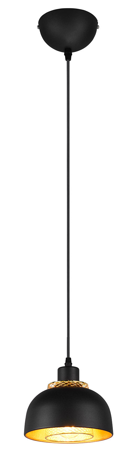acquista Lampada a Sospensione da Interno Attacco E27 in Metallo Nero Opaco