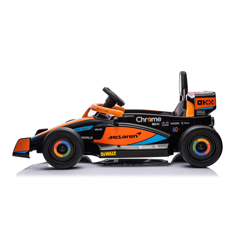 Macchina Elettrica per Bambini 12V Licenza McLaren F1 Team Nera e Arancione