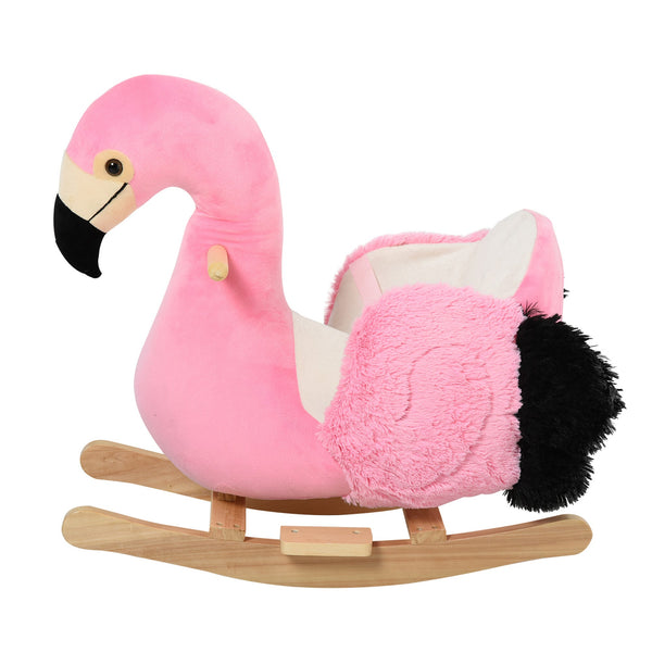 Fenicottero a Dondolo in Peluche e Legno Aspen Rosa acquista