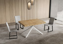Tavolo Allungabile 120-224x90x74 cm Niket Quercia Natura Gambe Bianche