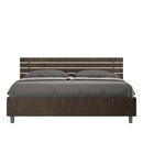 Letto Matrimoniale con Alzata Comoda Testata Inclinata a Doghe Ankel Noce Varie Misure