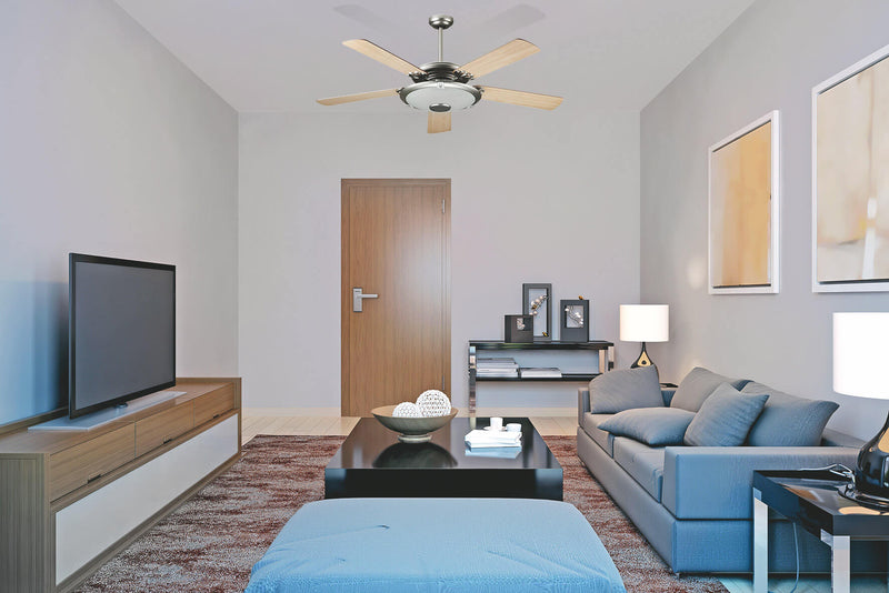 Ventilatore da Soffitto con 5 Pale e Lampada Ø130cm 3 Velocità Kooper Windy 