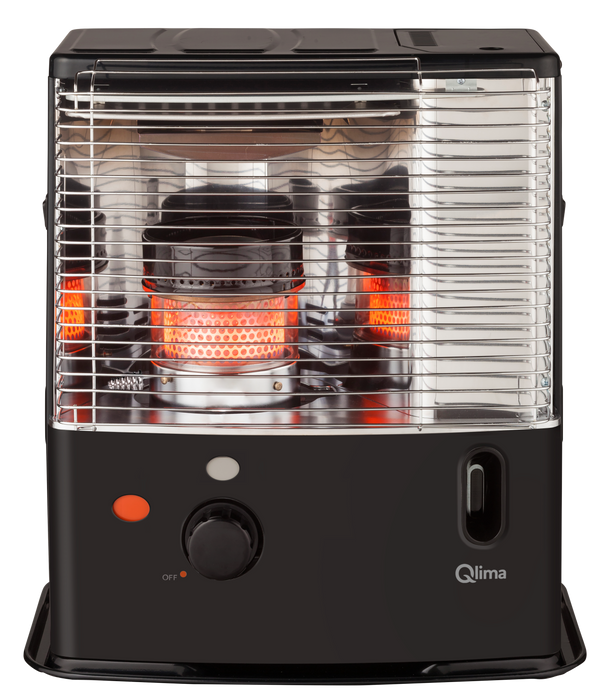 online Stufa a Combustibile Liquido 2,4 kW con Stoppino Nero Qlima R3224x