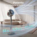 Ventilatore a Piantana 35,5x32,5x116,5 cm a 12 Velocità con Telecomando Timer 12h e Altezza Regolabile Grigio      