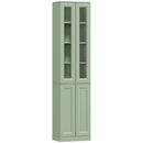 Mobile Bagno Alto 38x26x160 cm a 6 Ripiani con Ripiano Regolabile in Truciolato e MDF Verde Salvia      