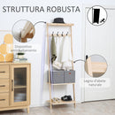 Appendiabiti per Ingresso 55x37x173 cm in Legno Naturale