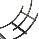 Portalegna per Camino 71x32x73 cm in Ferro Battuto  Nera