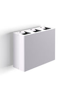 Pattumiera a Muro a 3 Scomparti Totale 60 L 76x28x56 cm con Contenitori Interni in Acciaio Verniciato Bianco 