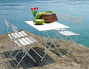 Tavolo Rettangolare da Giardino 110x70 cm in Ferro Vorghini Bistrò Avorio
