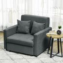 Poltrona Letto Singolo  100x98x88 cm con Vano Contenitore in Tessuto Effetto Velluto Grigio  