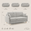 Divano Letto 3 Posti 200x94x97 cm in Tessuto Talpa