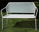 Panchina 2 Posti da Giardino 121x59x48/84 cm in Metallo Austin Bianca