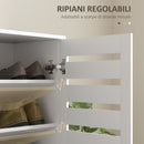 Mobile Scarpiera a 5 Livelli per 15 Paia di Scarpe 76x33Px98 cm in Legno a Doghe Bianco