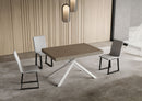 Tavolo Allungabile 140/400x90 cm Niket Tortora Gambe Bianche      