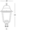 Lampada Testa Palo Diametro 60Mm Colore Nero per Esterno Linea Maxi Quadrata Livos