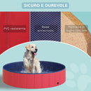Piscina Pieghevole per Cani in PVC Rosso Ø140x30h cm 