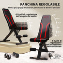 Panca Palestra Pieghevole Addominali Multifunzione Inclinabile con Schienale Regolabile a 6 Livelli Nero      