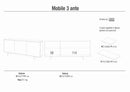 Mobile Soggiorno Madia 3 Ante 177x41x74 cm Ossido Bianco e Rovere Dogato   