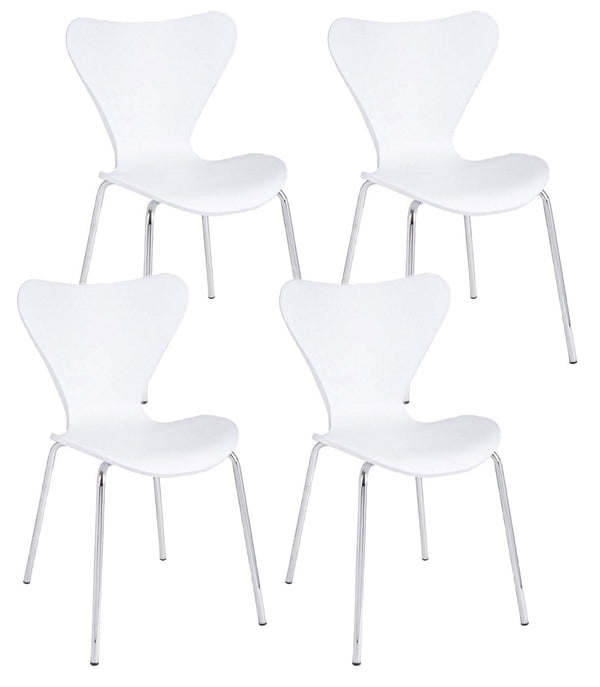 sconto Set 4 Sedie 50x49,5x82 cm Tessa in Plastica Bianco