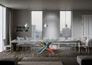 Tavolo Allungabile 160-420x90x77 cm Volantis Premium Cemento Telaio 4B 
