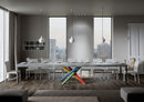Tavolo Allungabile 130-390x90x77 cm Volantis Premium Cemento Telaio 4B 