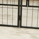 Recinto per Cani a 6 Pannelli Modulabili da 80x1,5x60A cm con Porta di Ingresso in Acciaio Nero    