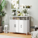 Mobile Basso Credenza da Cucina 100x35x88 cm con Armadietti e Ripiani a Giorno in MDF Bianco  