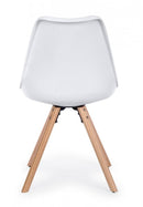 Set 4 Sedie 54x49x83,5 cm in Similpelle Bianco