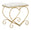 Sgabello Heart Crema 50x37,5x51,5 cm in Ferro e MDF e Spugna e Poliestere Oro e Rosa