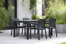 Tavolo da Giardino Keter Melody 160,5x94,5x74,5 cm Effetto Rattan e Legno Grafite 