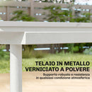 Tavolo da Giardino per 6 Persone Rettangolare 140x80x75 cm con Piano in WPC Bianco      