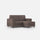 Divano 2 Posti con Pouf 148x155x85 cm Marrak in Tessuto Talpa