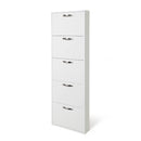 Scarpiera Serena 180x65x15 cm 5 ante bianco frassinato