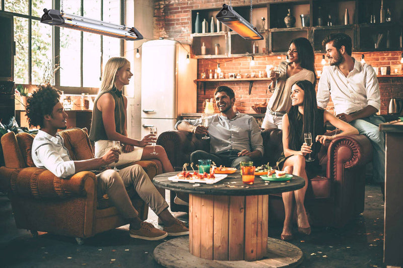 Stufa Elettrica ad Infrarossi 82,5x12,5x8,5 cm da Parete Soffitto 1800W Moel Iris 867NRC