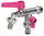 Rubinetto a Sfera Doppio per Fontana da Giardino con Leve Colorate Belfer RUB/027 Ciclamino