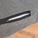 Poltrona Letto Singolo Trasformabile 62x78x70 cm in Tessuto Effetto Lino Grigio