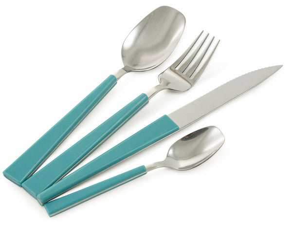 Servizio Set di Posate 24 Pezzi in Acciaio e Plastica Villa d'Este Home Tivoli Marea Blu online