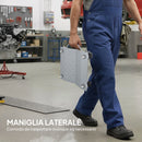 Set di 2 Carrelli Sposta Auto Antiscivolo Carico 680kg con Ruote Girevoli e Bloccabili in Metallo Argento      