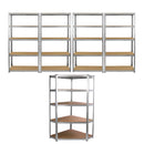 Set 5 Scaffali Senza Bulloni 90 cm 4 Lineari 1 Angolare in Acciaio 