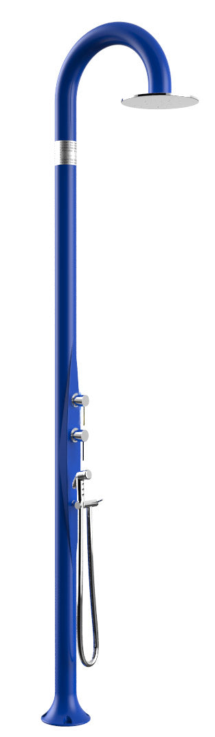 acquista Doccia da Esterno Giardino Miscelatore Deviatore e Doccetta Mobile Arkema Funny Yin Blu